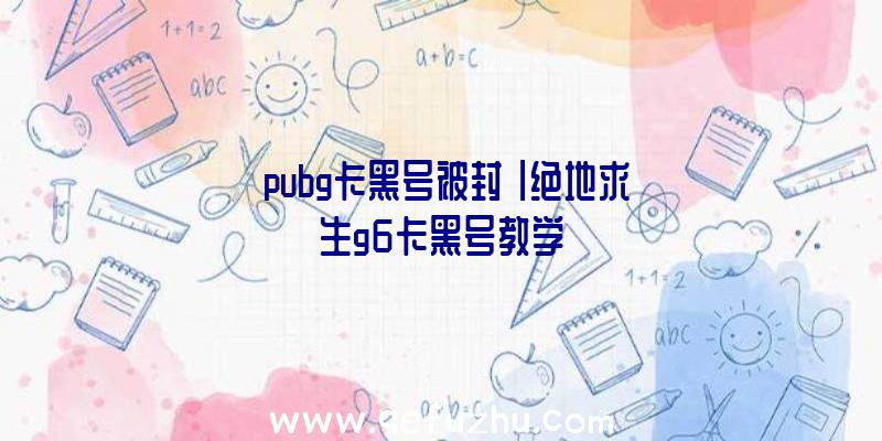 「pubg卡黑号被封」|绝地求生g6卡黑号教学